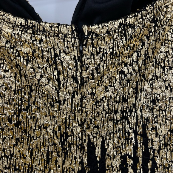 Cameo Gold Metallic Strapless Dress Large - Picture 3 of 8